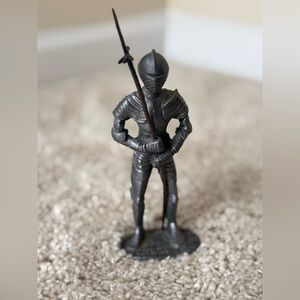 Vintage Pewter Medieval Knight Statue